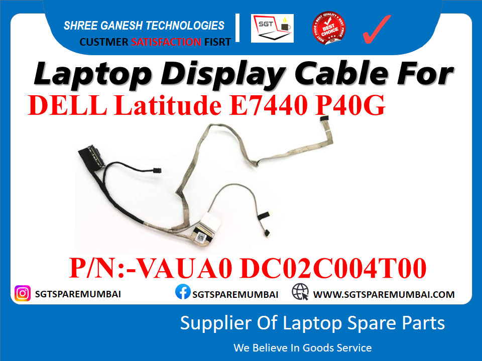 Laptop Display Cable For DELL Latitude E7440 P40G P/N:-VAUA0 DC02C004700