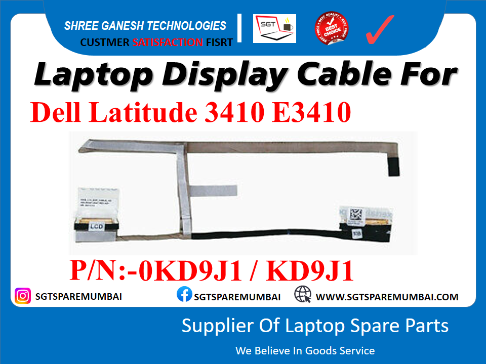 Laptop Display Cable For Dell Latitude 3410 E3410 P/N:-0KD9J1 / KD9J1