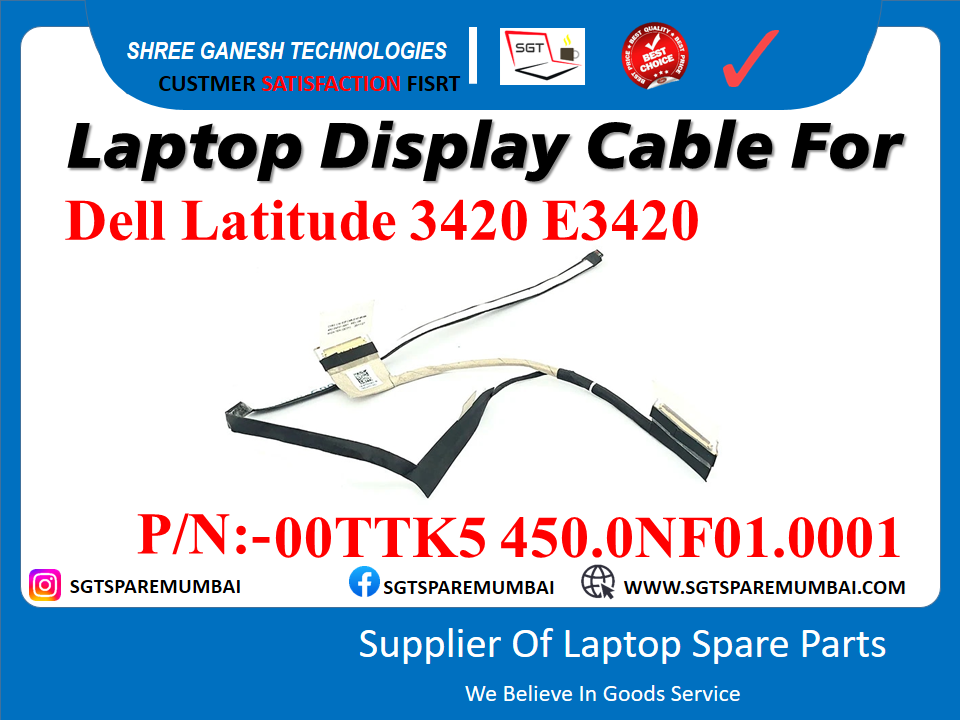 Laptop Display Cable For Dell Latitude 3420 E3420 P/N:-00TTK5 450.0NF01.0001