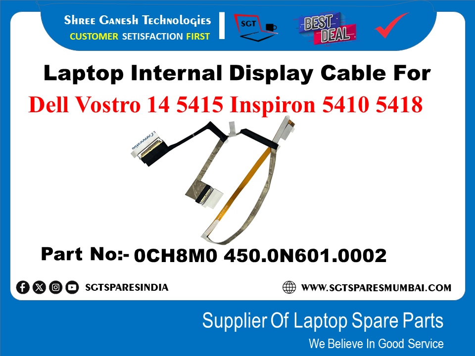 Laptop Internal Display Cable For Dell Vostro 14 5415 Inspiron 5410 5418 Part No:- OCH8MO 450.0N601.0002