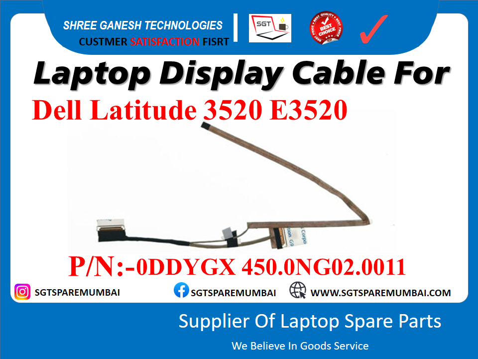 Laptop Display Cable For Dell Latitude 3520 E3520 P/N:-ODDYGX 450.0NG02.0011