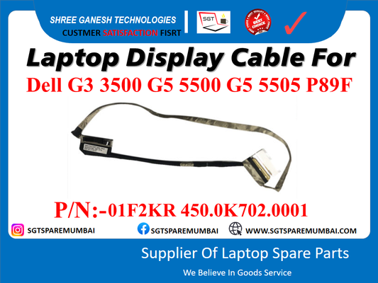 Laptop Display Cable For Dell G3 3500 G5 5500 G5 5505 P89F P/N:-01F2KR 450.0K702.0001