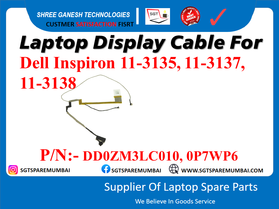 Laptop Display Cable For Dell Inspiron 11-3135, 11-3137, 11-3138 P/N: - DDOZM3LC010, 0P7WP6