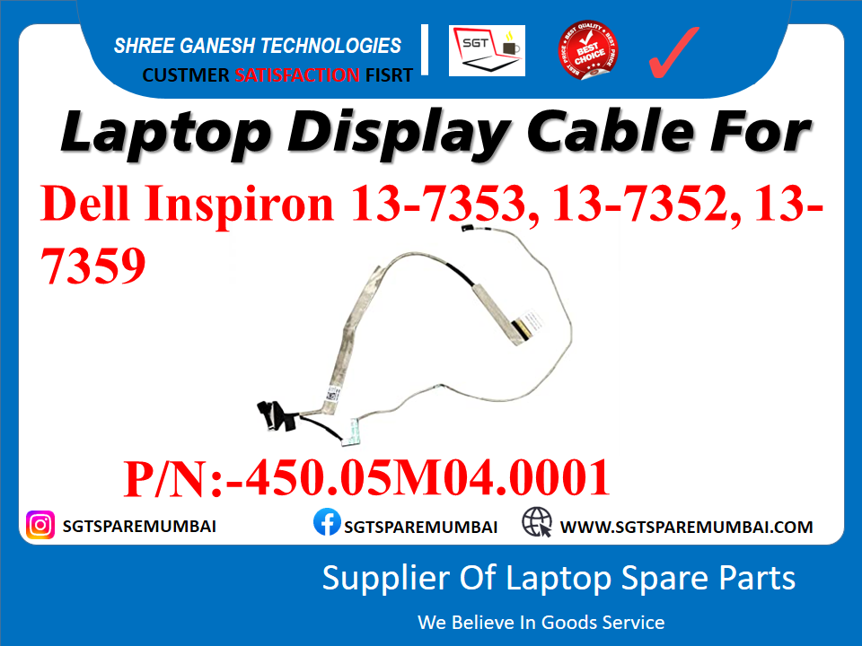 Laptop Display Cable For Dell Inspiron 13-7353, 13-7352, 13- 7359 P/N:-450.05M04.0001