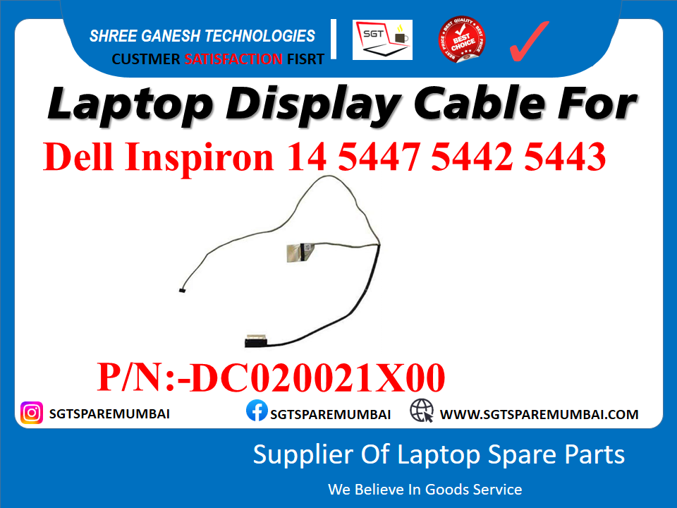 Laptop Display Cable For Dell Inspiron 14 5447 5442 5443 P/N:-DC020021X00