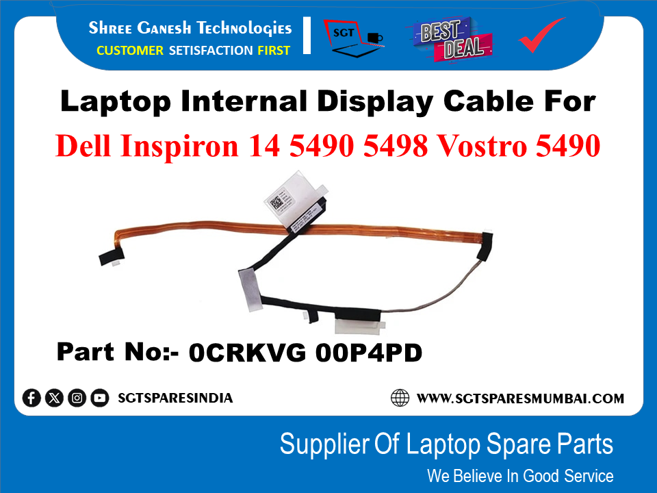 Laptop Internal Display Cable For Dell Inspiron 14 5490 5498 Vostro 5490 Part No:- OCRKVG 00P4PD