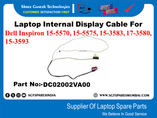 Laptop Internal Display Cable For Dell Inspiron 15-5570, 15-5575, 15-3583, 17-3580, 15-3593 Part No:-DC02002VA00