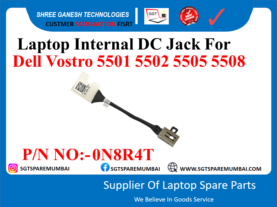 Laptop Internal DC Jack For Dell Vostro 5501 5502 5505 5508 P/N NO:- 0N84T