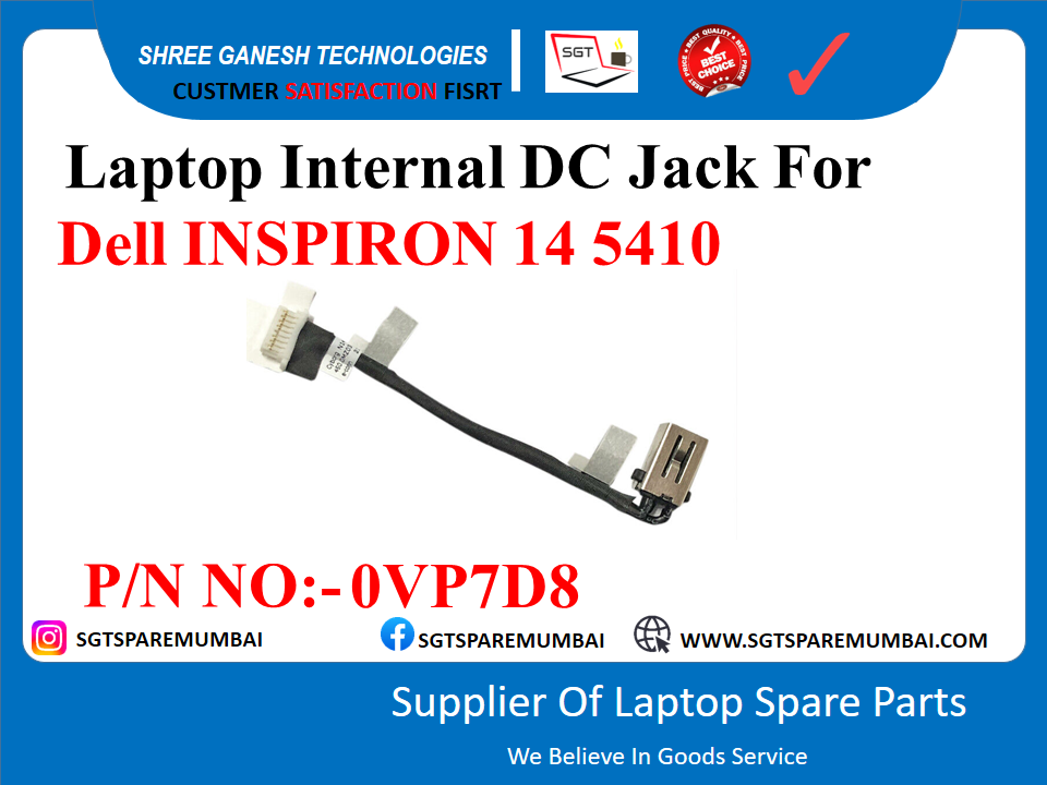 Laptop Internal DC Jack For Dell INSPIRON 14 5410 P/N NO:- 0VP7D8