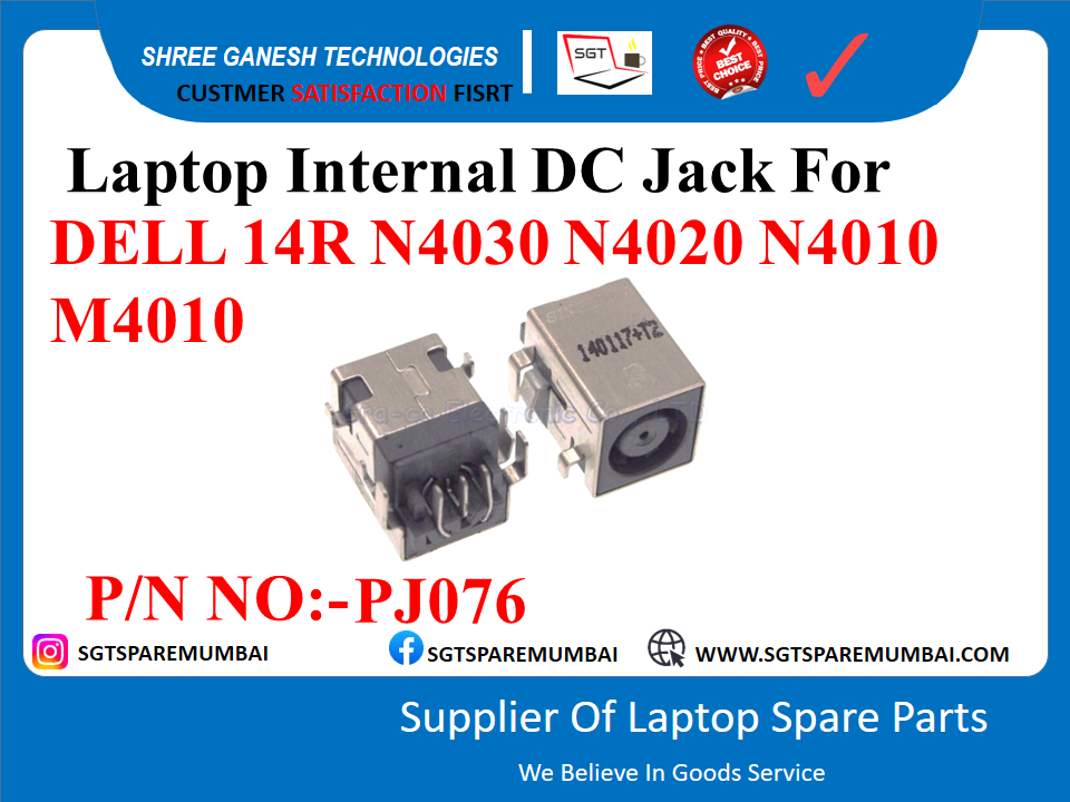 Laptop Internal DC Jack For DELL 14R N4030 N4020 N4010 M4010 P/N NO:- 0pj076 (Copy)