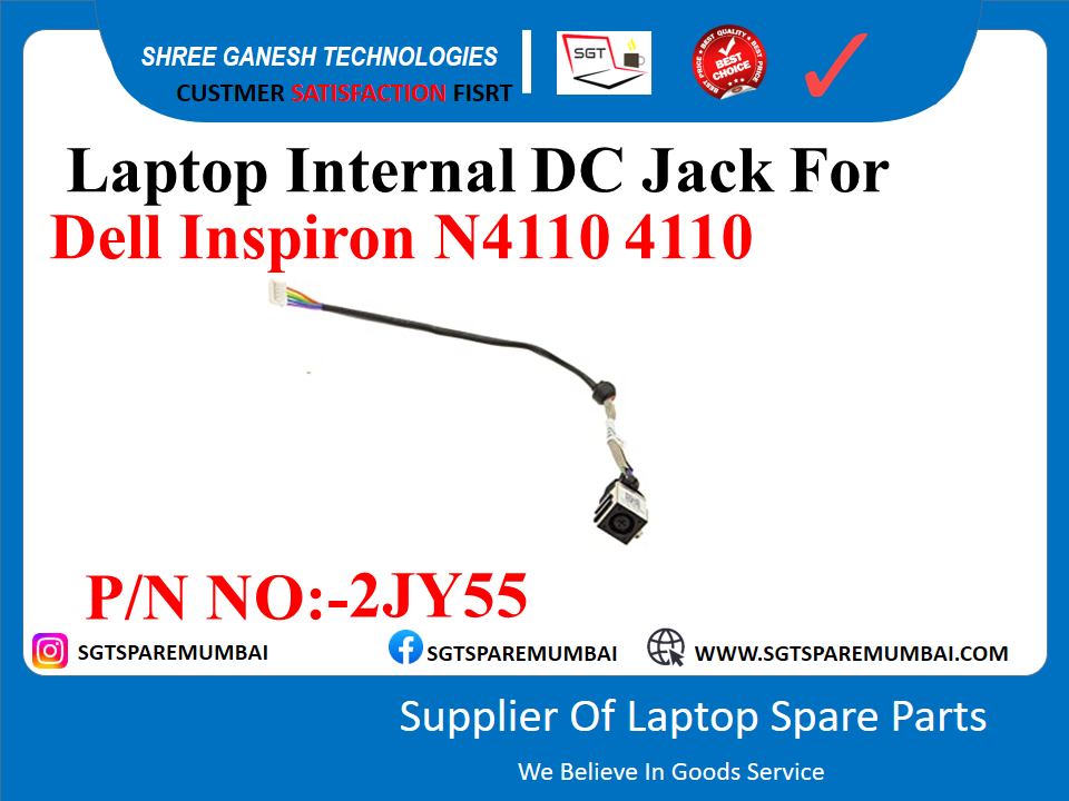 Laptop Internal DC Jack For Dell Inspiron N4110 4110 P/N NO:-2JY55