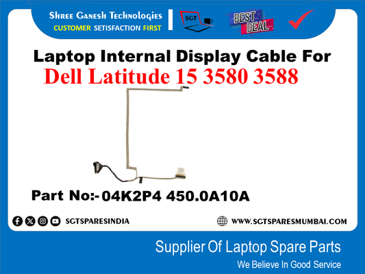 Laptop Internal Display Cable For Dell Latitude 15 3580 3588 Part No:- 04K2P4 450.0A10A