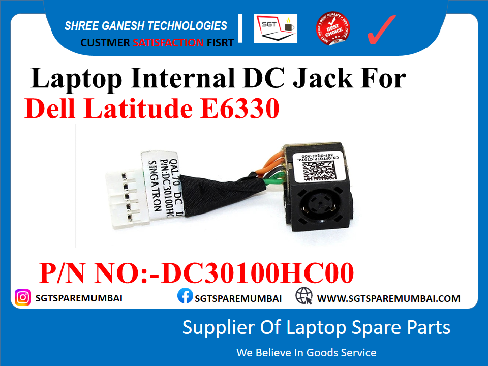 Laptop Internal DC Jack For Dell Latitude E6330 P/N NO: -DC30100HC00