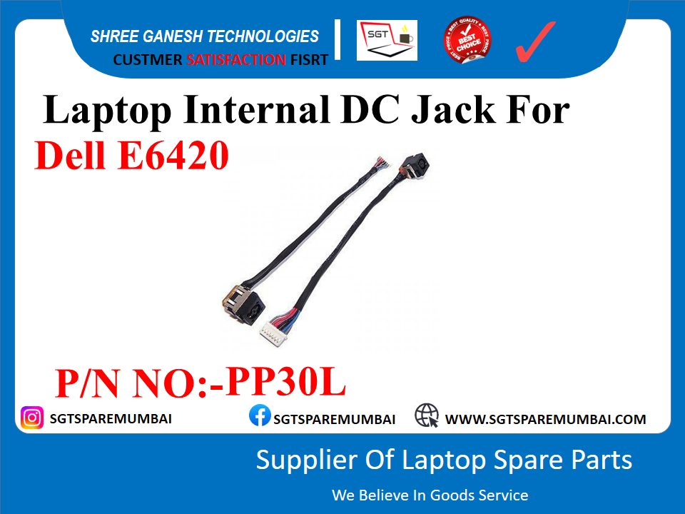 Laptop Internal DC Jack For Dell E6420 P/N NO:-PP30L