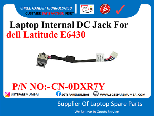 Laptop Internal DC Jack For dell Latitude E6430 P/N NO:-CN-0DXR7Y