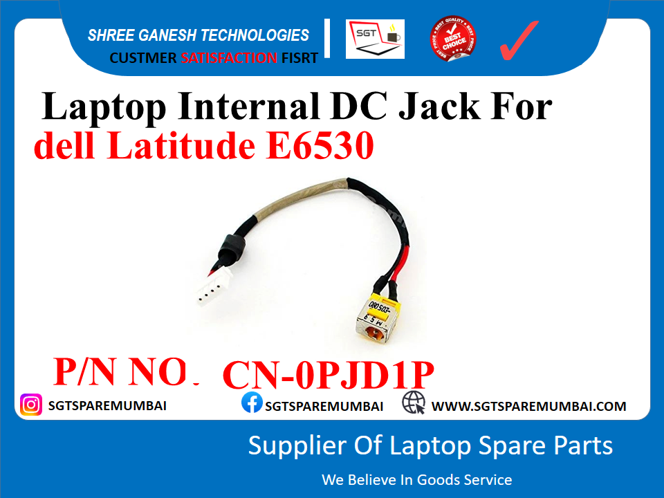 Laptop Internal DC Jack For dell Latitude E6530 P/N NO. CN-0PJD1P