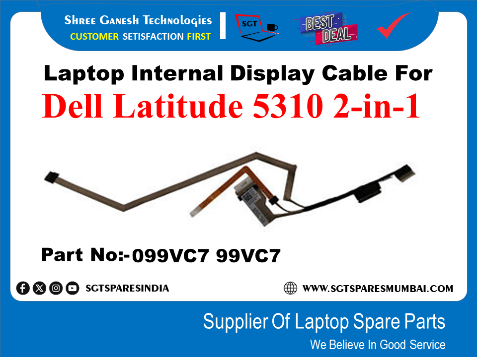 Laptop Internal Display Cable For Dell Latitude 5310 2-in-1 Part No:-099VC7 99VC7