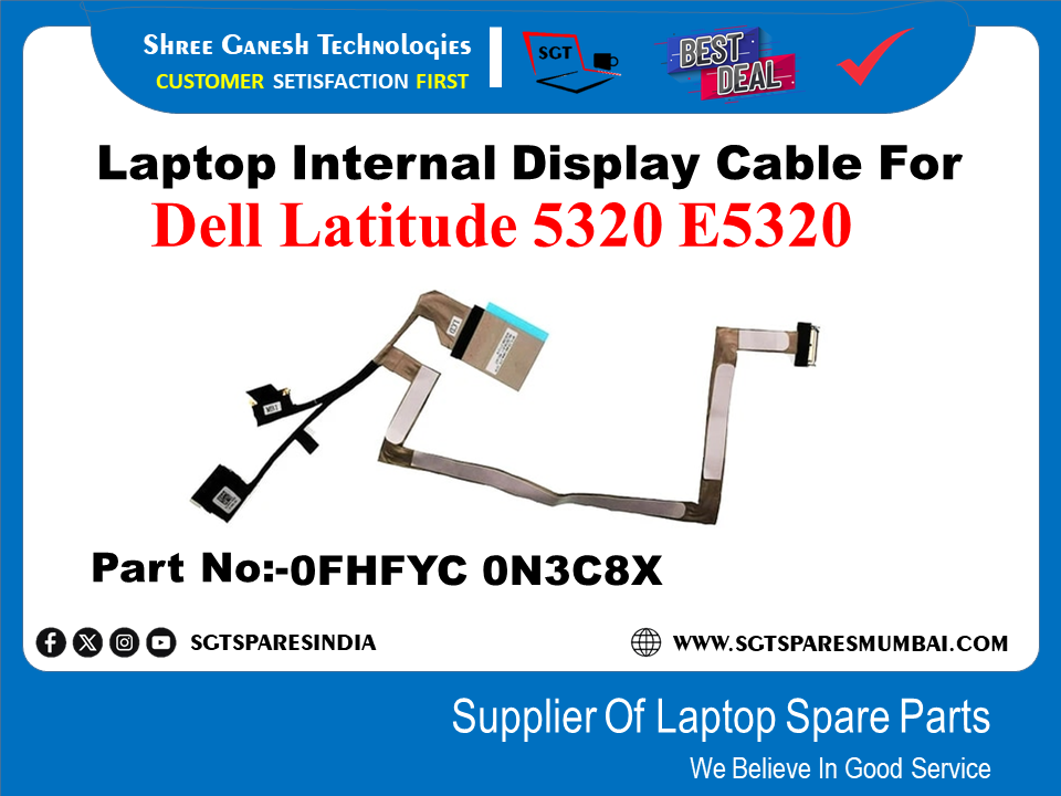 Laptop Internal Display Cable For Dell Latitude 5320 E5320 Part No:-OFHFYC 0N3C8X