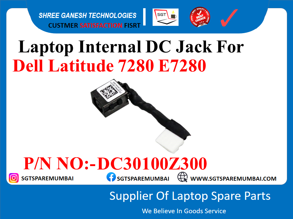 Laptop Internal DC Jack For Dell Latitude 7280 E7280 P/N NO:-DC301007300