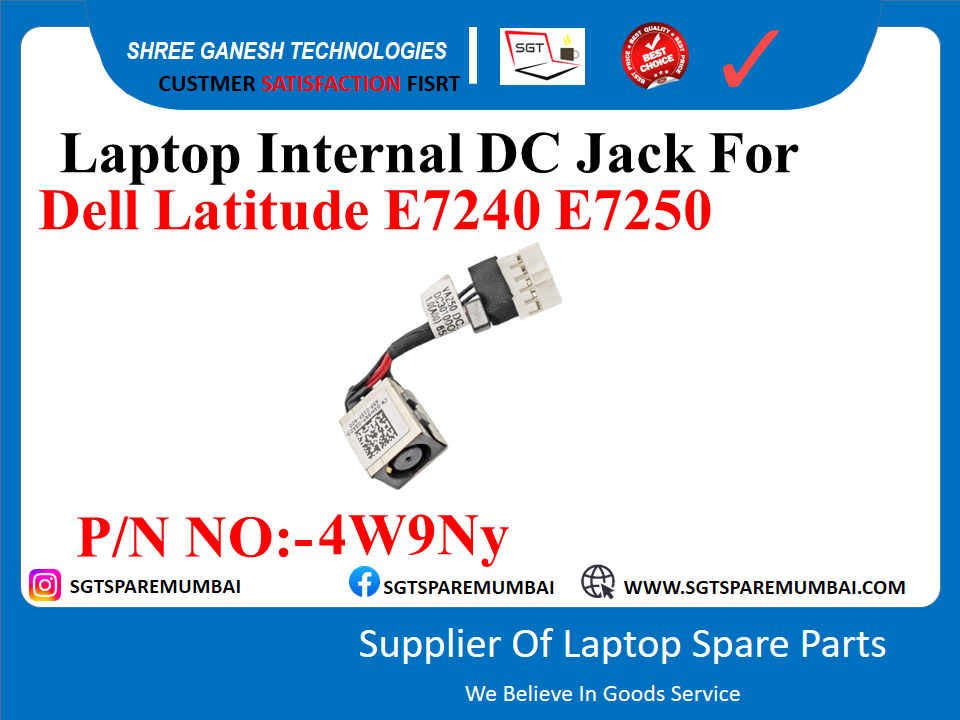 Laptop Internal DC Jack For Dell Latitude E7240 E7250 P/N NO:-4 W9Ny