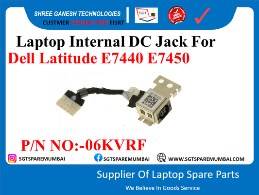 Laptop Internal DC Jack For Dell Latitude E7440 E7450 P/N NO:-06KVRF