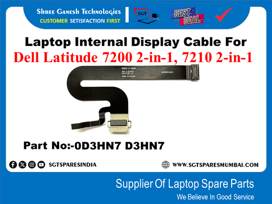 Laptop Internal Display Cable For Dell Latitude 7200 2-in-1, 7210 2-in-1 Part No:-0D3HN7 D3HN7