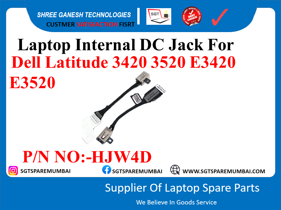 Laptop Internal DC Jack For Dell Latitude 3420 3520 E3420 E3520 P/N NO:-HJW4D