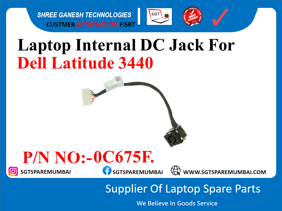 Laptop Internal DC Jack For Dell Latitude 3440 P/N NO:-0C675F.