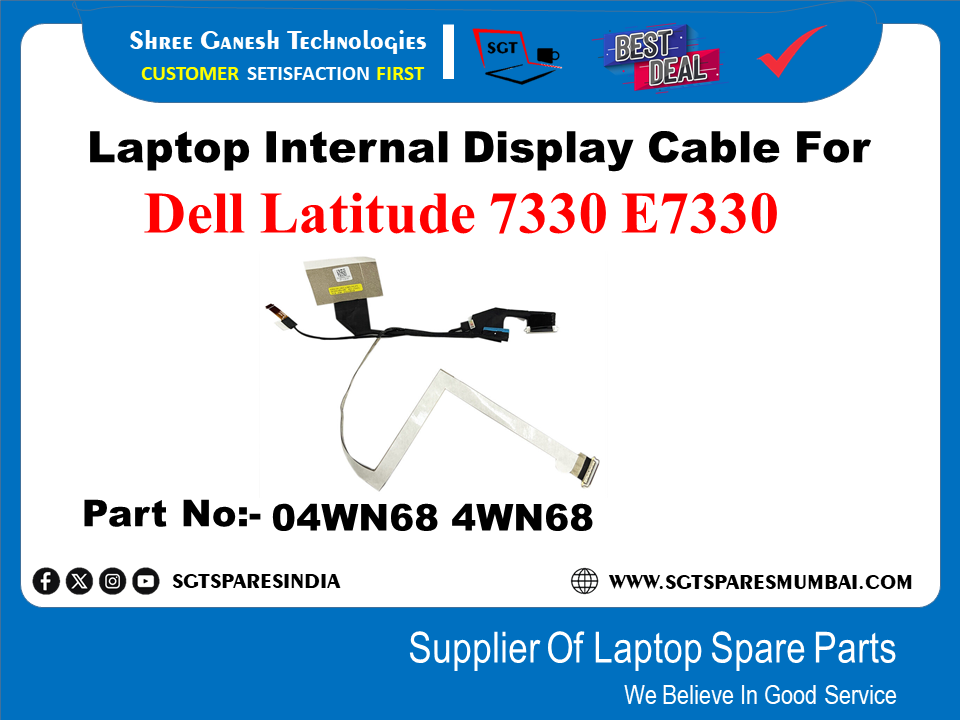 Laptop Internal Display Cable For Dell Latitude 7330 E7330 Part No:- 04WN68 4WN68