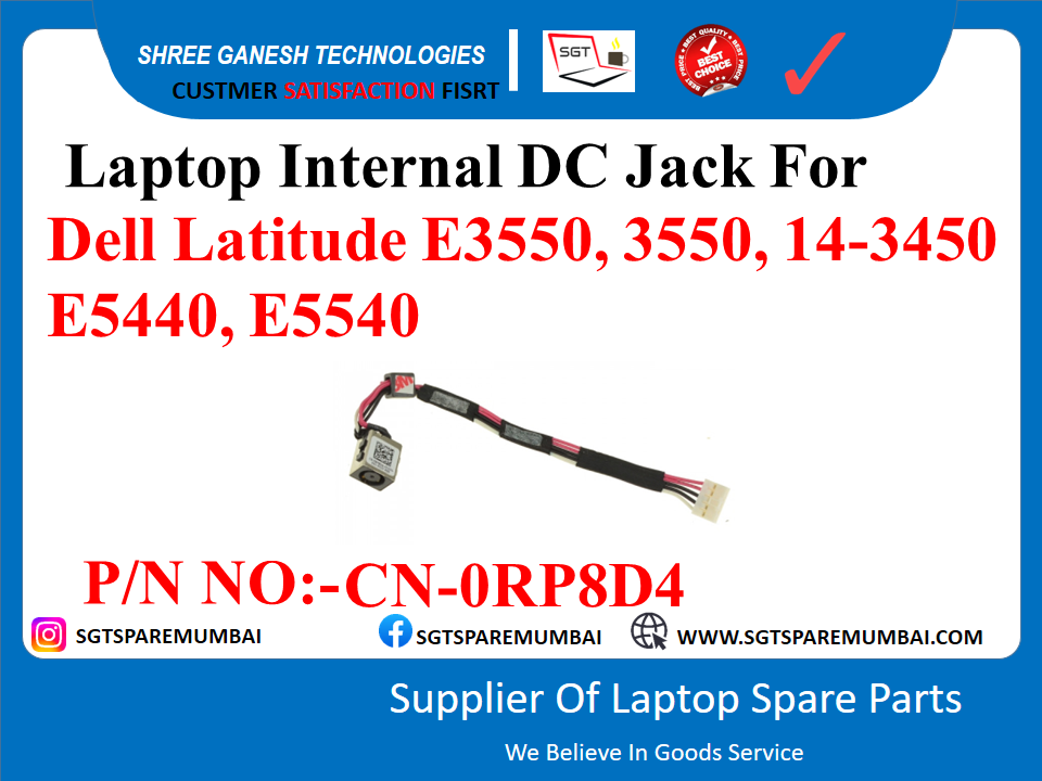 Laptop Internal DC Jack For Dell Latitude E3550, 3550, 14-3450 B5440, B5540 P/N NO:-CN-ORP8D4