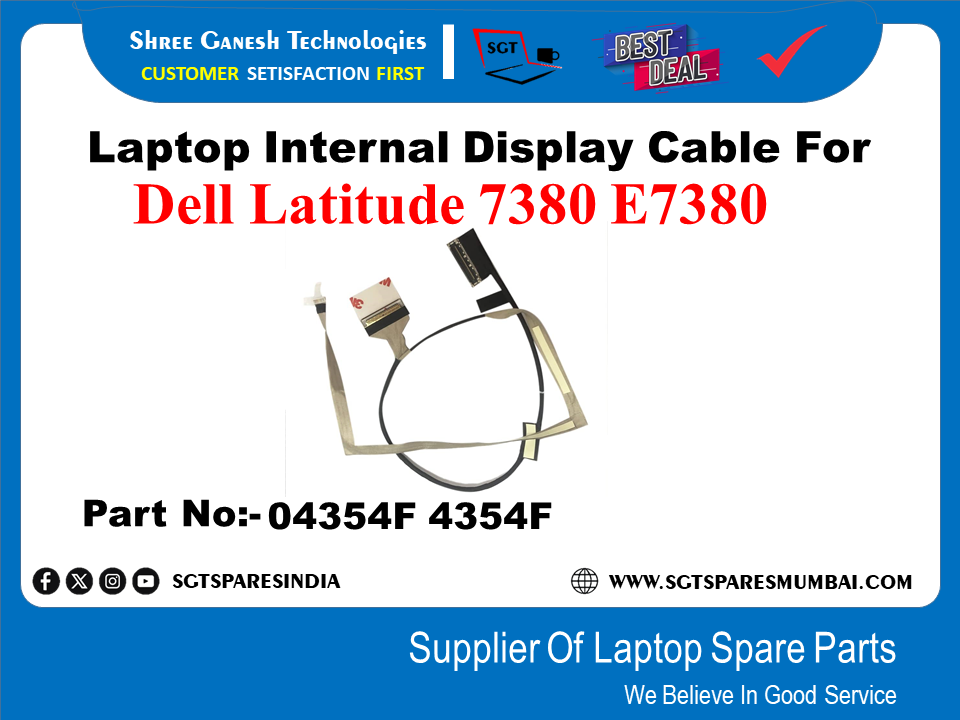 Laptop Internal Display Cable For Dell Latitude 7380 E7380 Part No:-04354F 4354F