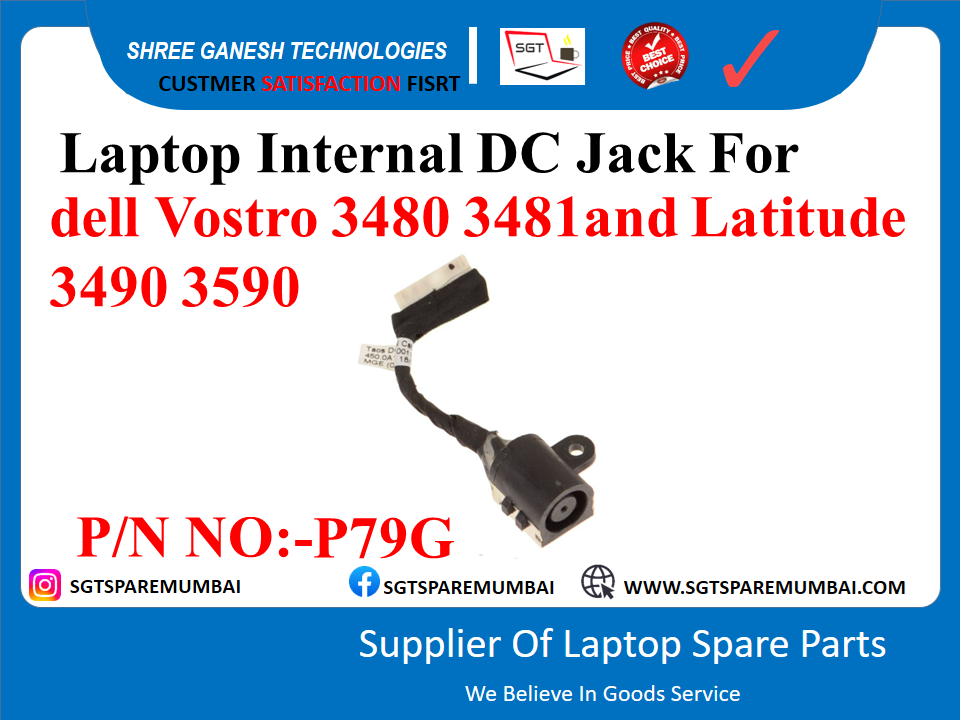 Laptop Internal DC Jack For dell Vostro 3480 3481 and Latitude 3490 3590 P/N NO:-P79G