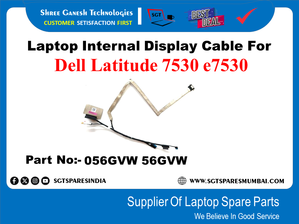 Laptop Internal Display Cable For Dell Latitude 7530 e7530 Part No:- 056GVW 56GW