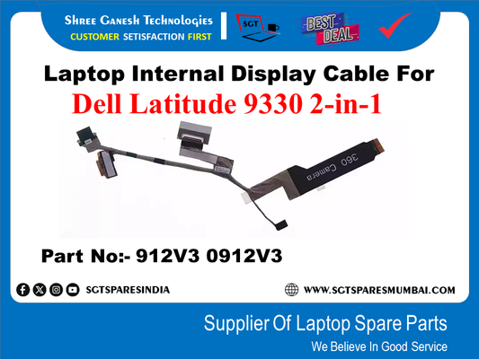 Laptop Internal Display Cable For Dell Latitude 9330 2-in-1 Part No:- 912V3 0912V3