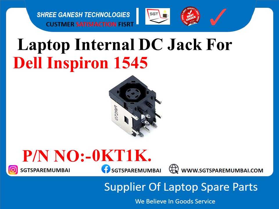 Laptop Internal DC Jack For Dell Inspiron 1545 P/N NO:-0KT1K.