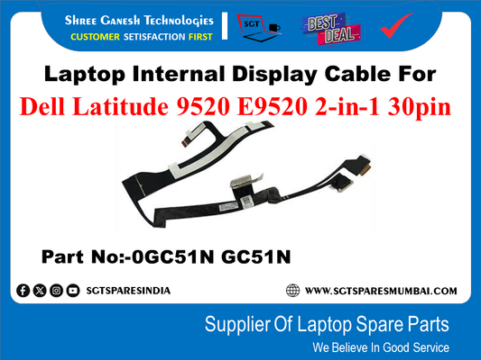 Laptop Internal Display Cable For Dell Latitude 9520 E9520 2-in-1 30pin Part No:-0GC51N GC51N