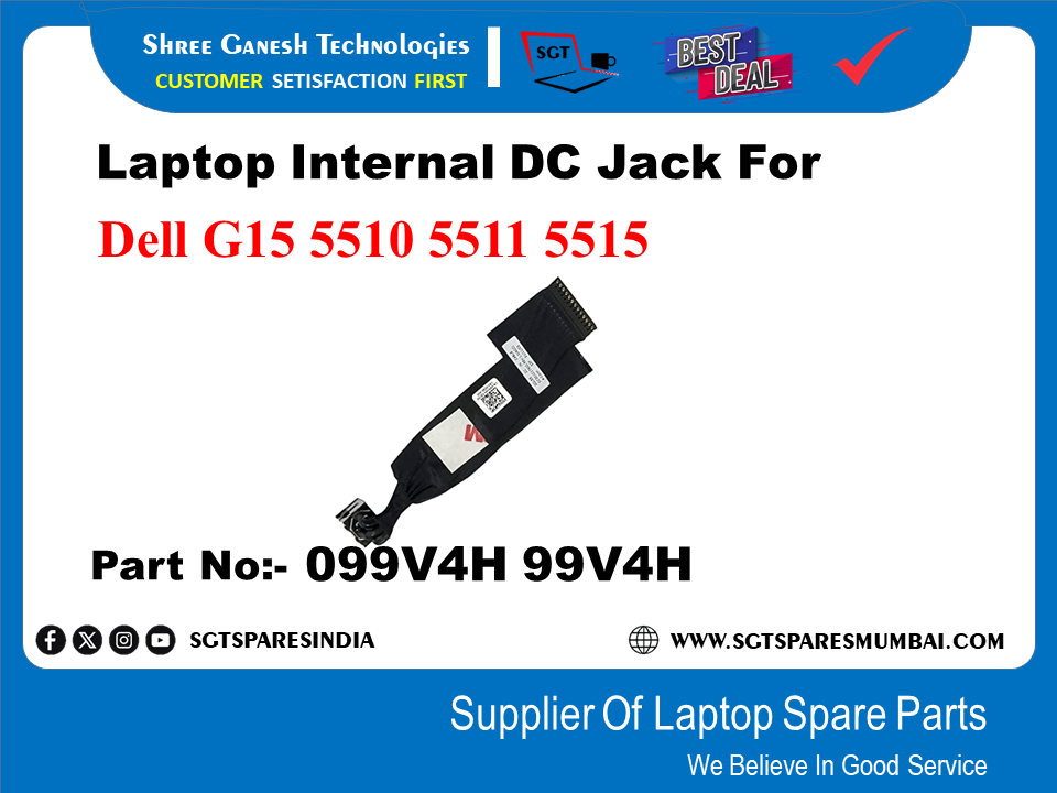 Laptop Internal DC Jack For Dell G15 5510 5511 5515 Part No:- 099V4H 99V4H