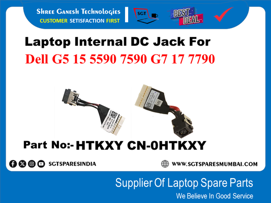 Laptop Internal DC Jack For Dell G5 15 5590 7590 G7 17 7790 Part No:- HTKXY CN-OHTKXY