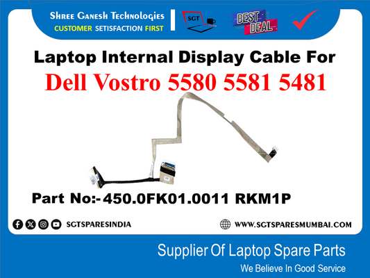 Laptop Internal Display Cable For Dell Vostro 5580 5581 5481 Part No:-450.0FK01.0011 RKM1P