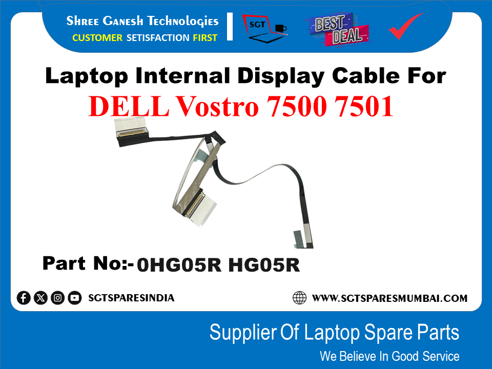 Laptop Internal Display Cable For DELL Vostro 7500 7501 Part No:- OHG05R HG05R