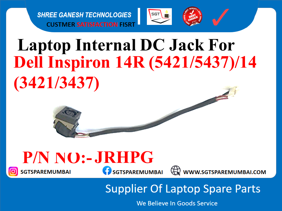 Laptop Internal DC Jack For Dell Inspiron 14R (5421/5437)/14 (3421/3437) P/N NO:- JRHPG