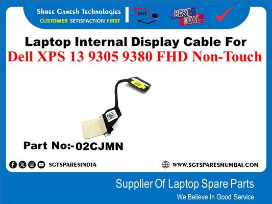 Laptop Internal Display Cable For Dell XPS 13 9305 9380 FHD Non-Touch Part No:- 02CJMN