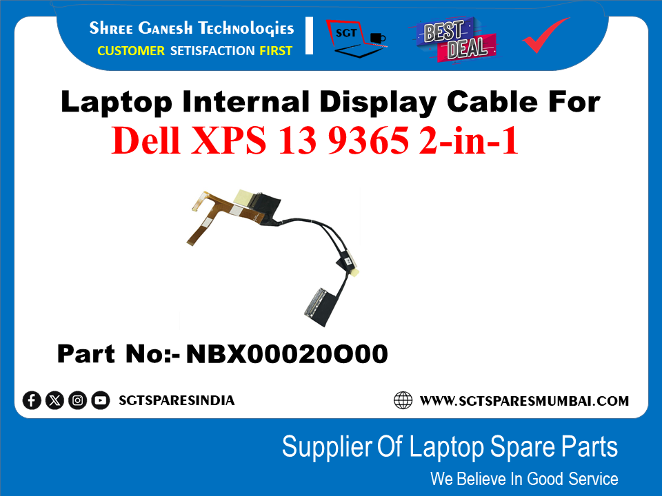 Laptop Internal Display Cable For Dell XPS 13 9365 2-in-1 Part No:- NBX00020000