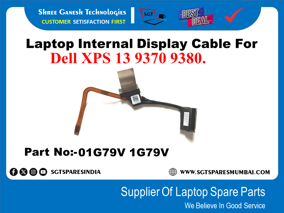 Laptop Internal Display Cable For Dell XPS 13 9370 9380. Part No:-01G79V 1G79V