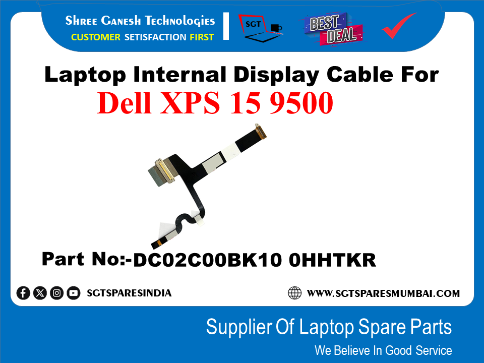 Laptop Internal Display Cable For Dell XPS 15 9500 Part No:-DC02C00BK10 OHHTKR