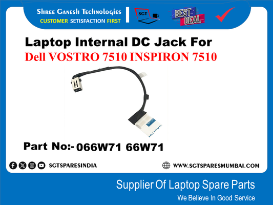 Laptop Internal DC Jack For Dell VOSTRO 7510 INSPIRON 7510 Part No:- 066W71 66W71