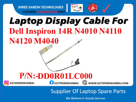 Laptop Display Cable For Dell Inspiron 14R N4010 N4110 N4120 M4040 P/N:-DDOR01L0000