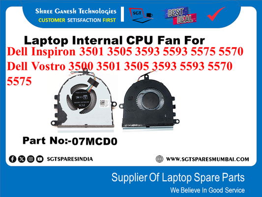 Laptop Internal CPU Fan For Dell Inspiron 3501 3505 3593 5593 5575 5570 Dell Vostro 3500 3501 3505 3593 5593 5570 5575 Part No:-07MCD0