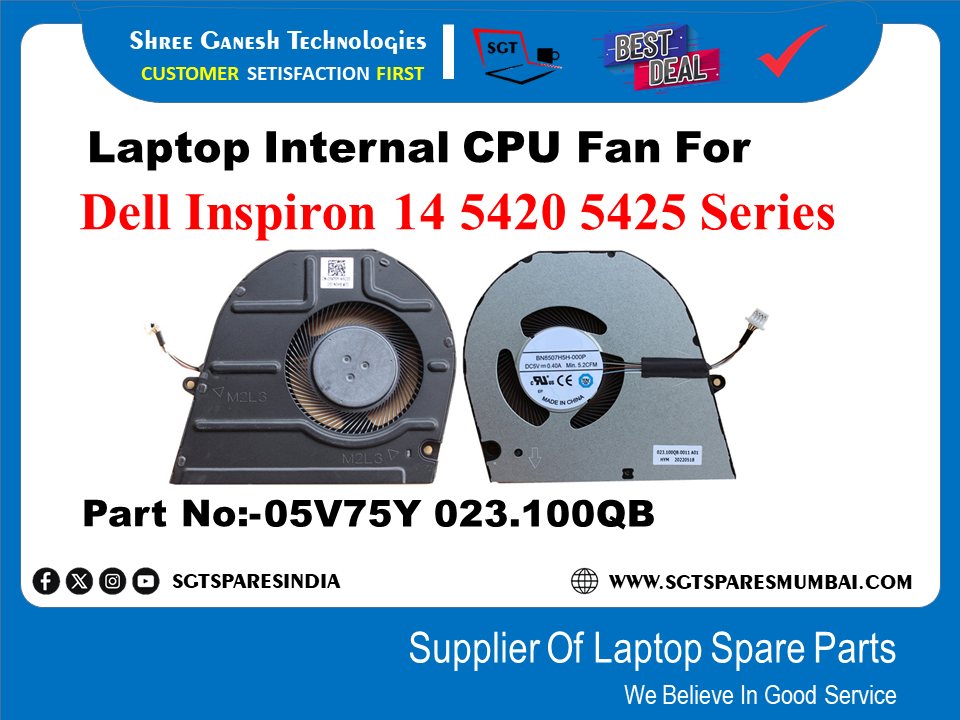 Laptop Internal CPU Fan For Dell Inspiron 14 5420 5425 Series Part No:-05V75Y 023.100QB