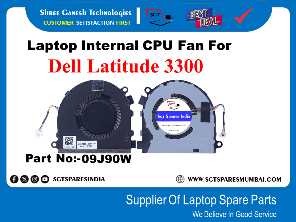 Laptop Internal CPU Fan For Dell Latitude 3300 Part No:-09J90W